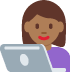 👩🏾‍💻 woman technologist: medium-dark skin tone display on Twitter